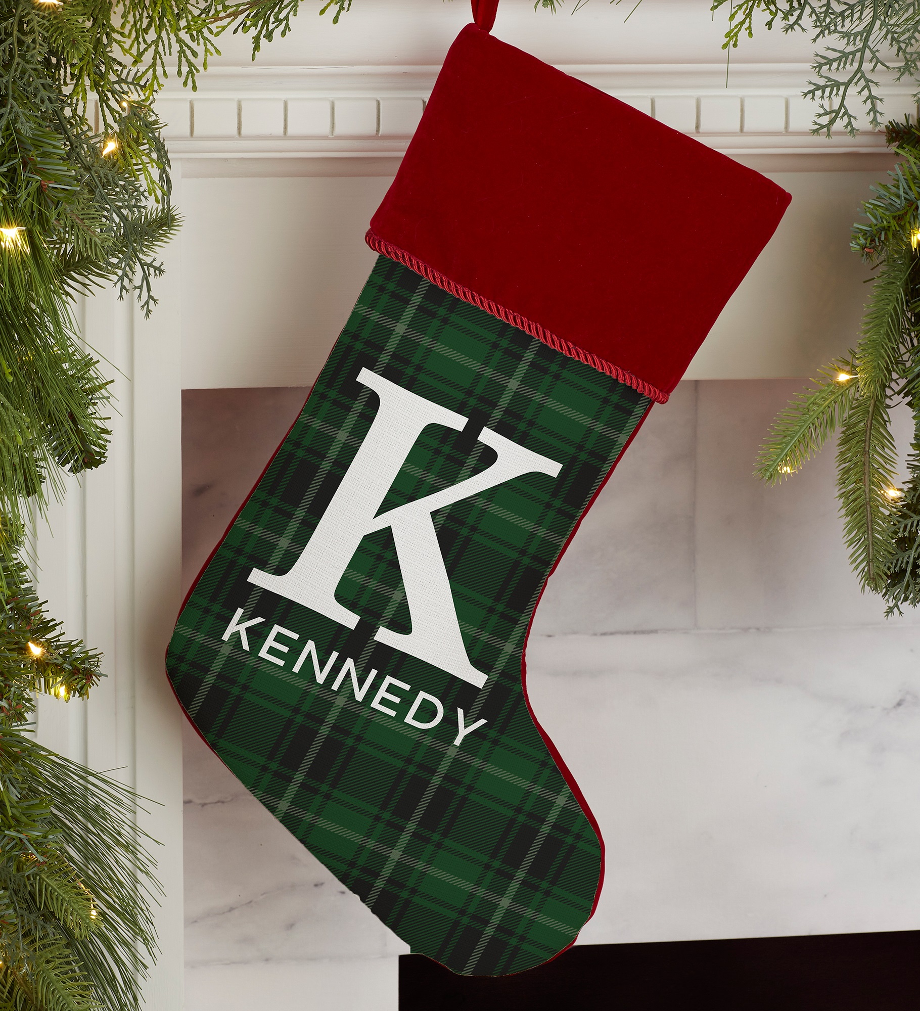 Christmas Plaid Personalized Christmas Stockings